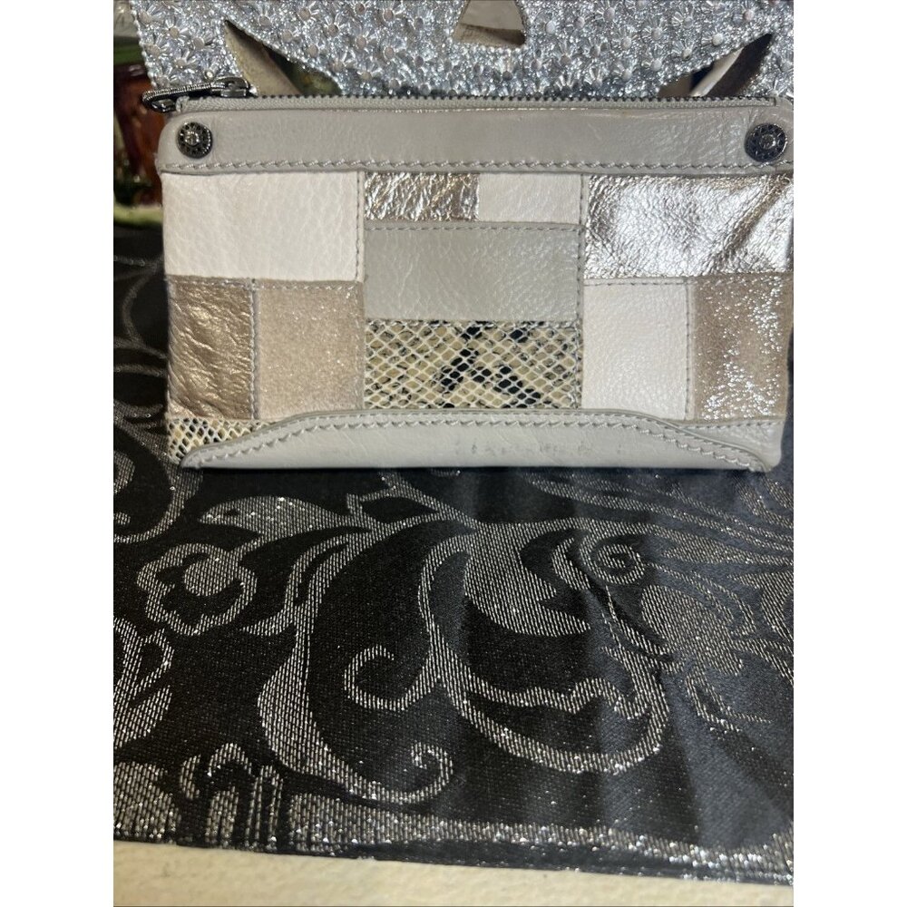 THE SAK Multi-Leather Suede Patchwork Wallet Y2K Retro Style